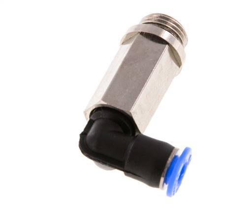 4mm x G1/8'' 90deg Elbow Push-in Fitting with Male Threads Brass/PBT NBR Long Sleeve Rotatable Compact Design [2 Pieces]