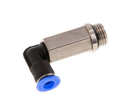 4mm x G1/8'' 90deg Elbow Push-in Fitting with Male Threads Brass/PBT NBR Long Sleeve Rotatable Compact Design [2 Pieces]