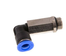 6mm x G1/8'' 90deg Elbow Push-in Fitting with Male Threads Brass/PBT NBR Long Sleeve Rotatable Compact Design [2 Pieces]