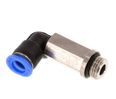 6mm x G1/8'' 90deg Elbow Push-in Fitting with Male Threads Brass/PBT NBR Long Sleeve Rotatable Compact Design [2 Pieces]