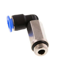 6mm x G1/8'' 90deg Elbow Push-in Fitting with Male Threads Brass/PBT NBR Long Sleeve Rotatable Compact Design [2 Pieces]