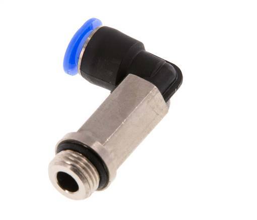 6mm x G1/8'' 90deg Elbow Push-in Fitting with Male Threads Brass/PBT NBR Long Sleeve Rotatable Compact Design [2 Pieces]