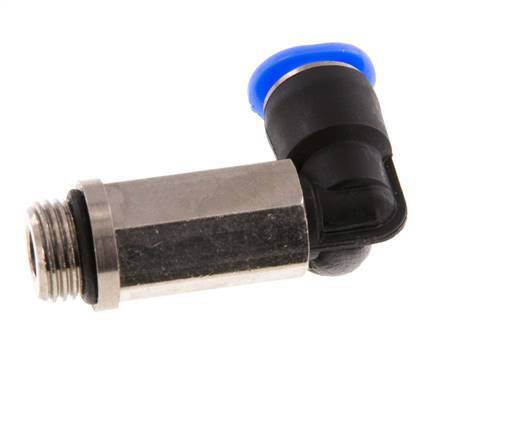 6mm x G1/8'' 90deg Elbow Push-in Fitting with Male Threads Brass/PBT NBR Long Sleeve Rotatable Compact Design [2 Pieces]