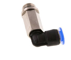 6mm x G1/8'' 90deg Elbow Push-in Fitting with Male Threads Brass/PBT NBR Long Sleeve Rotatable Compact Design [2 Pieces]