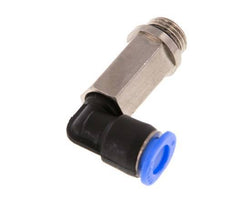 6mm x G1/8'' 90deg Elbow Push-in Fitting with Male Threads Brass/PBT NBR Long Sleeve Rotatable Compact Design [2 Pieces]