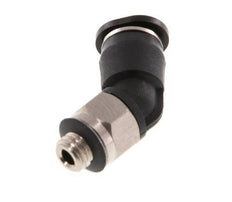 4mm x M 5 45deg Elbow Push-in Fitting with Male Threads Brass/PBT NBR Compact Design