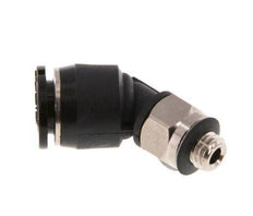 6mm x M 5 45deg Elbow Push-in Fitting with Male Threads Brass/PBT NBR Compact Design