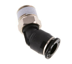 6mm x R1/8'' 45deg Elbow Push-in Fitting with Male Threads Brass/PBT NBR Compact Design