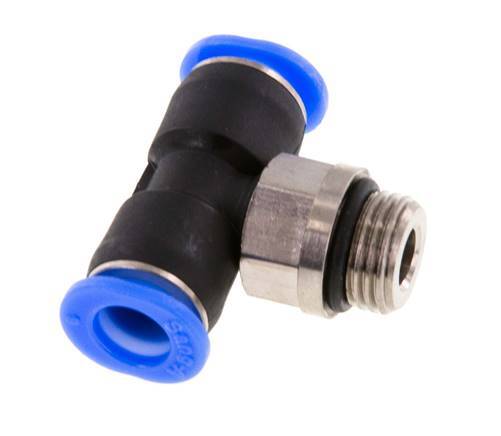 6mm x G1/8'' Inline Tee Push-in Fitting with Male Threads Brass/PBT NBR Rotatable Compact Design [2 Pieces]