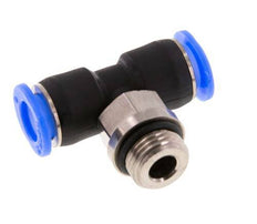 6mm x G1/8'' Inline Tee Push-in Fitting with Male Threads Brass/PBT NBR Rotatable Compact Design [2 Pieces]
