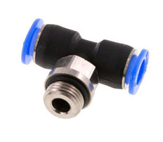 6mm x G1/8'' Inline Tee Push-in Fitting with Male Threads Brass/PBT NBR Rotatable Compact Design [2 Pieces]