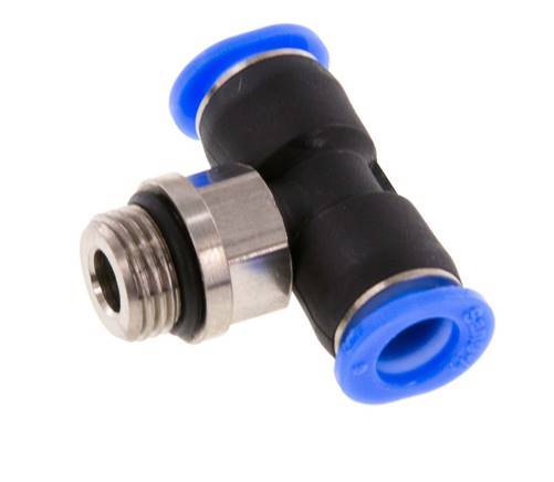 6mm x G1/8'' Inline Tee Push-in Fitting with Male Threads Brass/PBT NBR Rotatable Compact Design [2 Pieces]