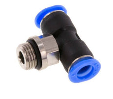 6mm x G1/8'' Inline Tee Push-in Fitting with Male Threads Brass/PBT NBR Rotatable Compact Design [2 Pieces]