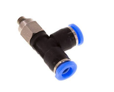 3mm x M 3 Right Angle Tee Push-in Fitting with Male Threads Steel/PBT NBR Rotatable Compact Design [2 Pieces]