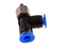 4mm x M 3 Right Angle Tee Push-in Fitting with Male Threads Steel/PBT NBR Rotatable Compact Design [2 Pieces]
