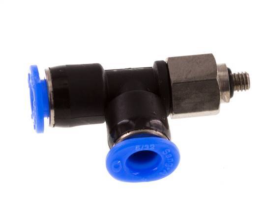 4mm x M 3 Right Angle Tee Push-in Fitting with Male Threads Steel/PBT NBR Rotatable Compact Design [2 Pieces]