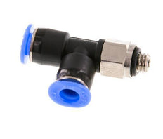 4mm x M 5 Right Angle Tee Push-in Fitting with Male Threads Brass/PBT NBR Rotatable Compact Design [2 Pieces]