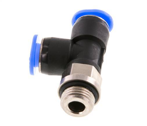 4mm x R1/8'' Right Angle Tee Push-in Fitting with Male Threads Brass/PBT NBR Rotatable Compact Design [2 Pieces]