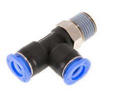 6mm x R1/8'' Right Angle Tee Push-in Fitting with Male Threads Brass/PBT NBR Rotatable Compact Design [2 Pieces]
