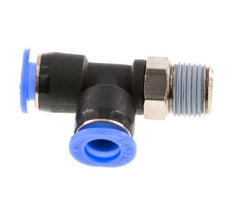 6mm x R1/8'' Right Angle Tee Push-in Fitting with Male Threads Brass/PBT NBR Rotatable Compact Design [2 Pieces]