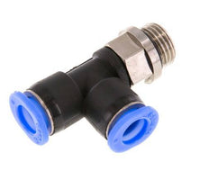 6mm x G1/8'' Right Angle Tee Push-in Fitting with Male Threads Brass/PBT NBR Rotatable Compact Design [2 Pieces]