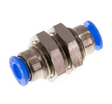 4mm Push-in Fitting Brass/PBT NBR Bulkhead Compact Design [2 Pieces]