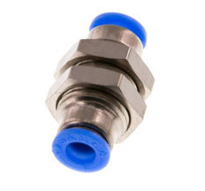 4mm Push-in Fitting Brass/PBT NBR Bulkhead Compact Design [2 Pieces]