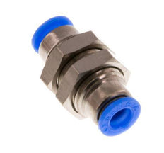 4mm Push-in Fitting Brass/PBT NBR Bulkhead Compact Design [2 Pieces]