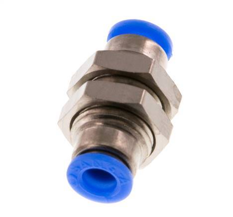 4mm Push-in Fitting Brass/PBT NBR Bulkhead Compact Design [2 Pieces]