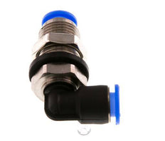 6mm 90deg Elbow Push-in Fitting Brass/PBT NBR Bulkhead Compact Design [2 Pieces]