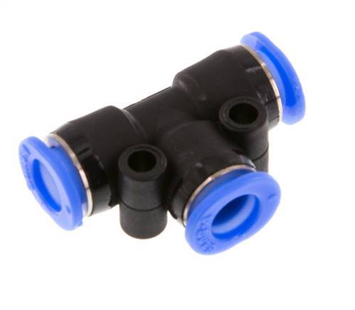 6mm Tee Push-in Fitting PBT NBR Compact Design [2 Pieces]