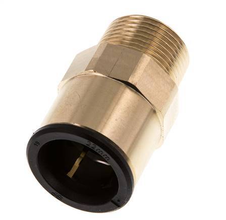22mm x R3/4'' Push-in Fitting with Male Threads Brass/POM NBR