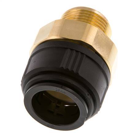 28mm x R1'' Push-in Fitting with Male Threads Brass/POM NBR
