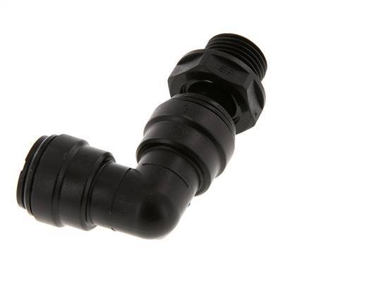 15mm x G1/2'' 90deg Elbow Push-in Fitting with Male Threads POM NBR Rotatable