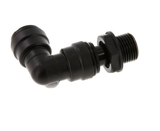 15mm x G1/2'' 90deg Elbow Push-in Fitting with Male Threads POM NBR Rotatable