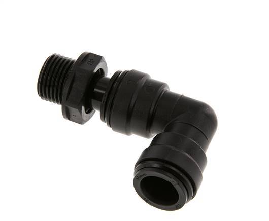 15mm x G1/2'' 90deg Elbow Push-in Fitting with Male Threads POM NBR Rotatable