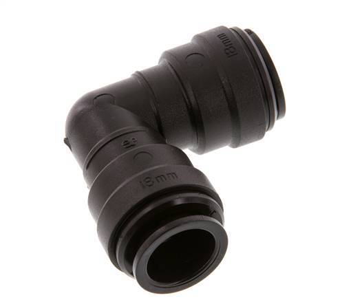 18mm 90deg Elbow Push in Fitting POM NBR Tameson 18mm 90deg Elbow Push in Fitting POM NBR Tameson