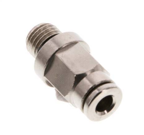 4mm x M 8 x 1 Push-in Fitting with Male Threads Brass NBR [2 Pieces]