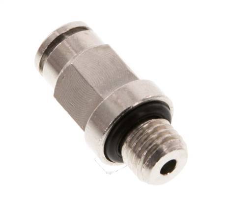 4mm x M 8 x 1 Push-in Fitting with Male Threads Brass NBR [2 Pieces]