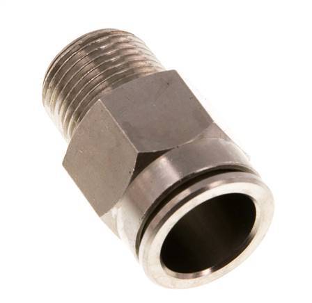 14mm x R3/8'' Push-in Fitting with Male Threads Brass NBR