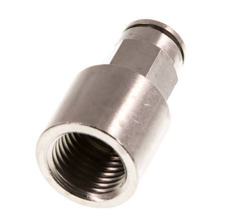 6mm x G1/4'' Push-in Fitting with Female Threads Brass FKM [2 Pieces]