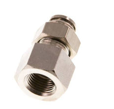 4mm x G1/8'' Push-in Fitting with Female Threads Brass NBR Bulkhead [2 Pieces]