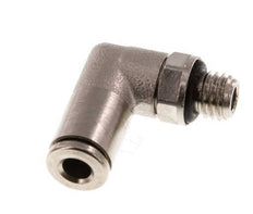 4mm x M 7 90deg Elbow Push-in Fitting with Male Threads Brass NBR Rotatable [2 Pieces]