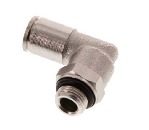 6mm x G1/8'' 90deg Elbow Push-in Fitting with Male Threads Brass NBR Rotatable [2 Pieces]