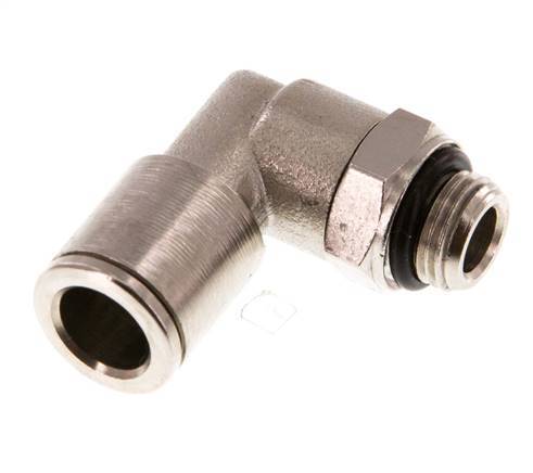 8mm x G1/8'' 90deg Elbow Push-in Fitting with Male Threads Brass NBR Rotatable [2 Pieces]