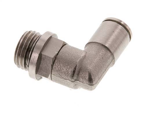 6mm x G1/4'' 90deg Elbow Push-in Fitting with Male Threads Brass NBR Rotatable [2 Pieces]