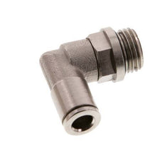 6mm x G1/4'' 90deg Elbow Push-in Fitting with Male Threads Brass NBR Rotatable [2 Pieces]