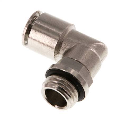 8mm x G1/4'' 90deg Elbow Push-in Fitting with Male Threads Brass NBR Rotatable [2 Pieces]