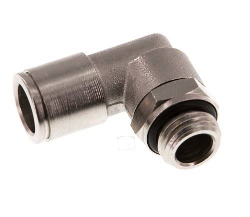 10mm x G1/4'' 90deg Elbow Push-in Fitting with Male Threads Brass NBR Rotatable [2 Pieces]