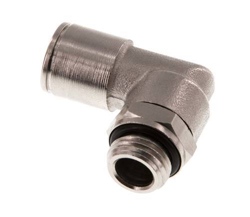 10mm x G1/4'' 90deg Elbow Push-in Fitting with Male Threads Brass NBR Rotatable [2 Pieces]